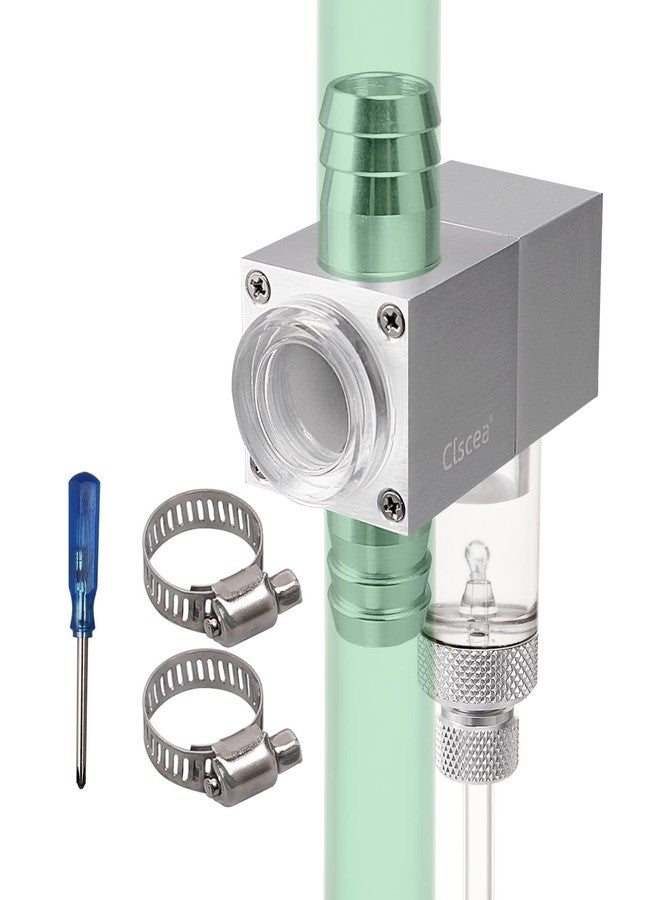 Clscea External Inline CO2 Diffuser Atomizer with Bubble Counter Aluminum Alloy for Planted Aquarium Canister Filter (DC400-L-16) - Image 1